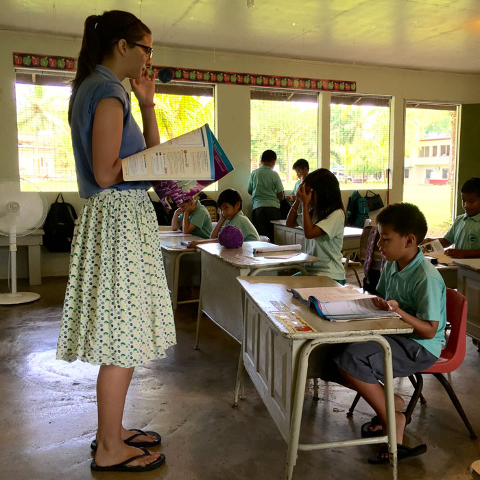 As a certified Adventist teacher, by mentoring online a student missionary teacher in Palau